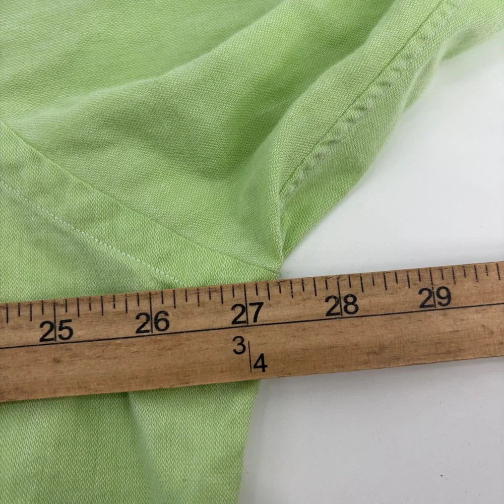Polo Ralph Lauren Andrew Shirt Mens 18 34/35 Lime Green Cotton Button Down Logo